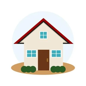 Simple home flat design icon. Stock Illustration