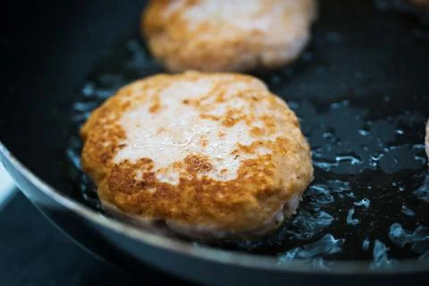 Simple home-made cutlets Stock Photos