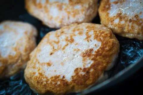 Simple home-made cutlets Stock Photos