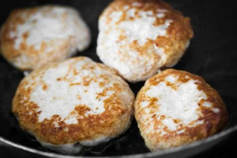 Simple home-made cutlets Stock Photos