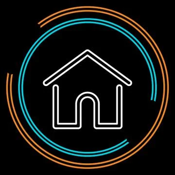 Simple Home Thin Line Vector Icon Stock Illustration