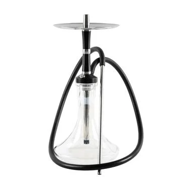 A simple hookah on an isolated white background. Empty transparent flask. Stock Photos