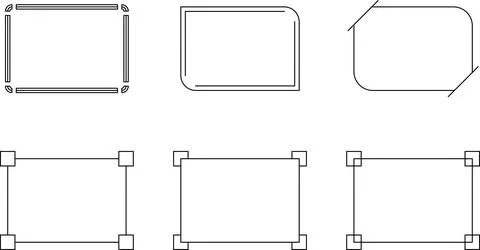 Simple horizontal frame set vector Stock Illustration