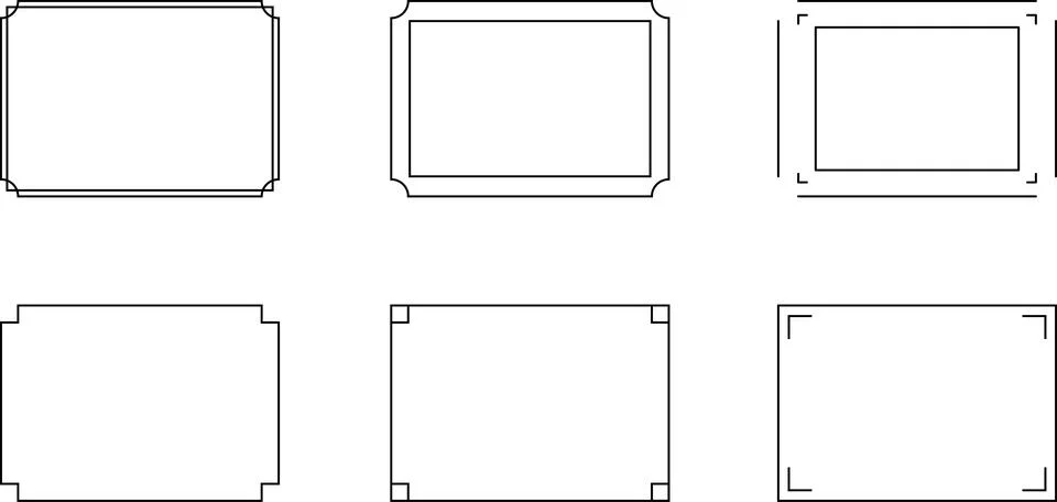 Simple horizontal frame set vector Stock Illustration