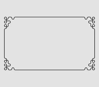 Simple horizontal rounded line pattern frame border Stock Illustration