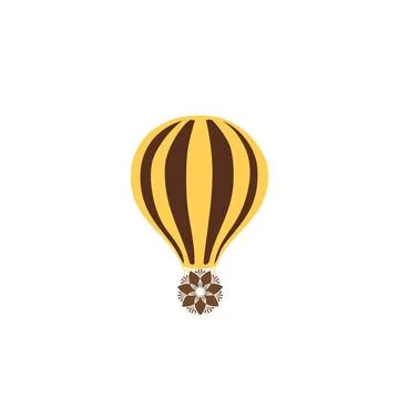 Simple hot air balloon vector logo and icon Illustrazione stock