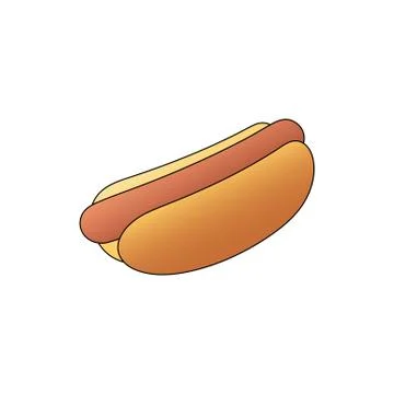 Simple hot dog icon vector illustration isolated on the white background. Stock Illustration