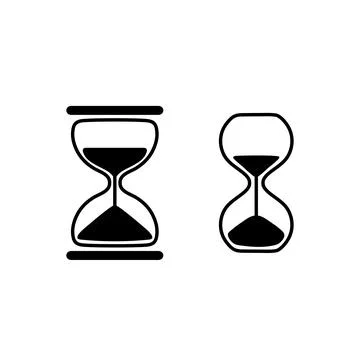 Simple hourglass or egg timer vector icons set Stock Illustration