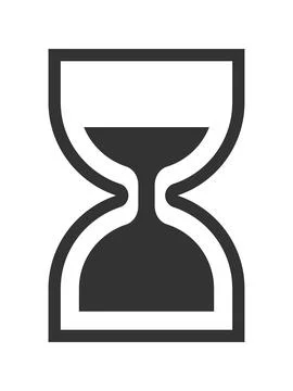 Simple hourglass vector icon representing time countdown deadline duration an Stock Illustration