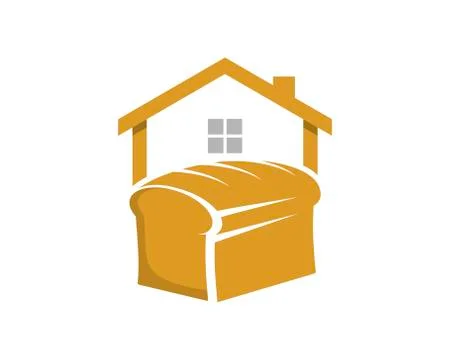 Simple house with bread inside Stock Illustration