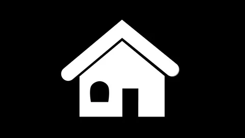 Simple House icon black white Stock Footage 80069302