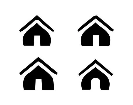 Simple House Icon Set Real Estate Vector Stock-Illustration