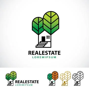 Simple House Logo Design Template Illustrazione stock