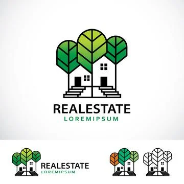 Simple House Logo Design Template Illustrazione stock