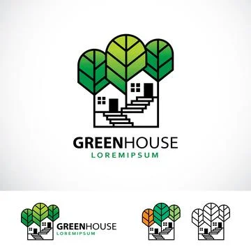 Simple House Logo Design Template Illustrazione stock