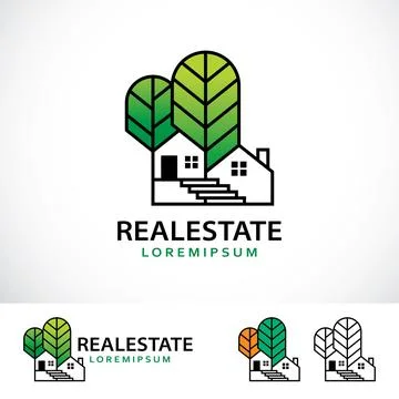 Simple House Logo Design Template Illustrazione stock