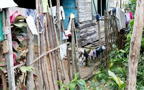 Simple house for the poor Foto stock