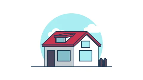 Simple house rotation 360 degrees Stock Footage 62481648