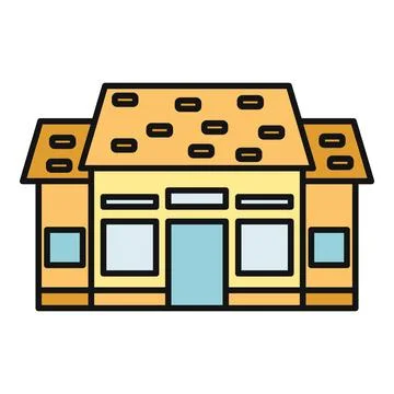Simple house showing residential architecture building facade icon 스톡 일러스트