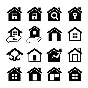 Simple housing icon home developer logo vector art Stock Illustration