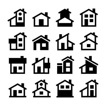 Simple housing icon home developer logo vector art 스톡 일러스트