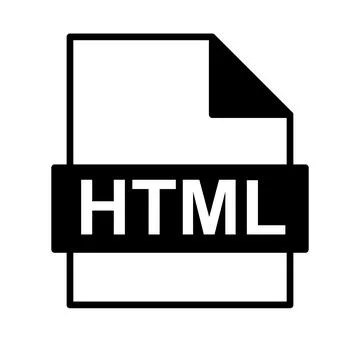 Simple HTML file icon. html code data. Vector. Stock Illustration