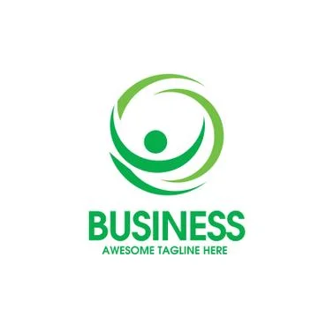 Simple Human with circle logo Stock Illustration