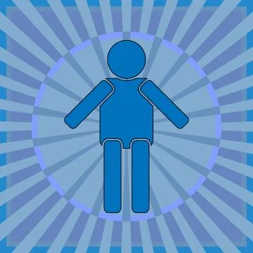 Simple human figure on an abstract background Stock Illustration