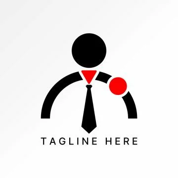 Simple human silhouette close up use tie on circle 360 degrees dress formal Stock Illustration