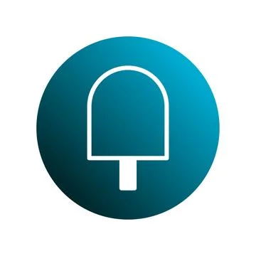 Simple ice cream bar icon design with blue gradient background and white li.. Stock Illustration
