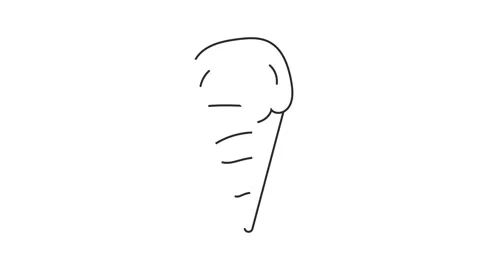 Simple Ice Cream Cone Line Icon Minimal Outline Dessert Illustration Stock Footage 328288509