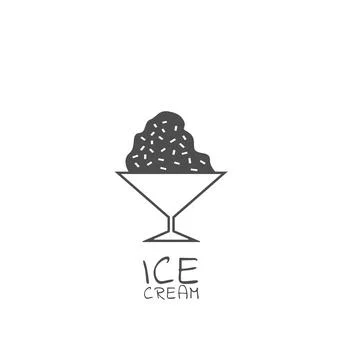 Simple ice cream icon Vector illustration Stock Illustration