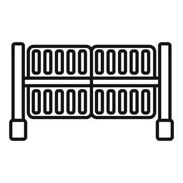 Simple icon of automatic folding gate for modern house Stock Illustration
