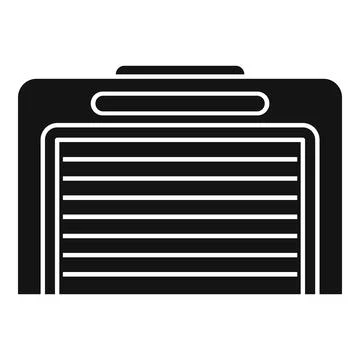 Simple icon of an automatic garage door being closed Illustrazione stock