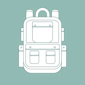 Simple icon with a backpack on a background Stock Illustration