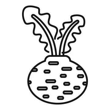 Simple icon of a beetroot growing with leaves 스톡 일러스트