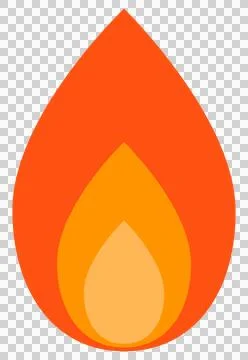 A simple icon of a burning orange flame. Stock Illustration