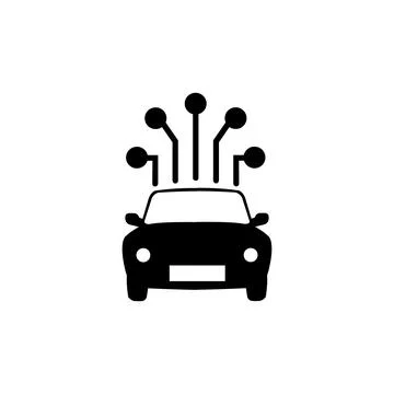 Simple icon of a car connecting to a network Stock Illustration