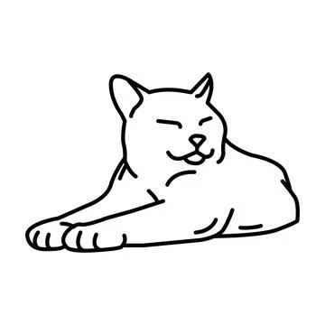 Simple Icon Cat Design Illustration vector for digital and print design Stock Illustration