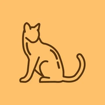 Simple Icon Cat Logo Design Illustration vector for digital and print design Stock Illustration