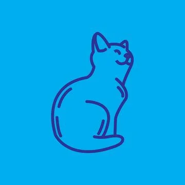 Simple Icon Cat Logo Design Illustration vector for digital and print design Stock Illustration