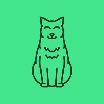 Simple Icon Cat Logo Design Illustration vector for digital and print design Stock Illustration