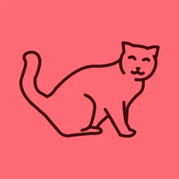 Simple Icon Cat Logo Design Illustration vector for digital and print design Stock Illustration