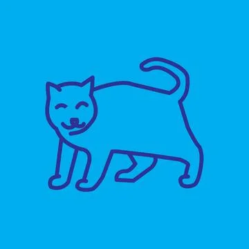 Simple Icon Cat Logo Design Illustration vector for digital and print design Stock Illustration