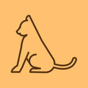 Simple Icon Cat Logo Design Illustration vector for digital and print design Stock Illustration
