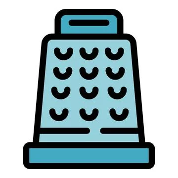 Simple icon of a cheese grater, a common kitchen utensil used to grate cheese Ilustración de archivo