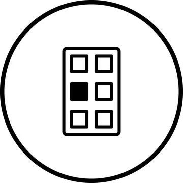 Simple Icon of Chocolate Bar with Missing Piece in Black and White Style Stock Illustration