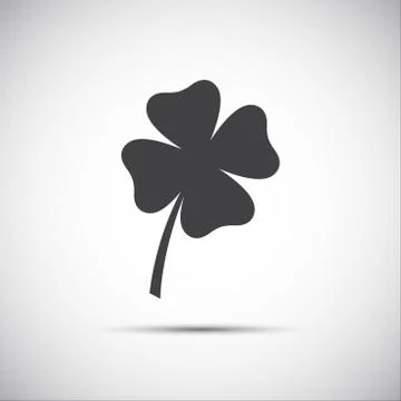 Simple icon clover leaf, four leaf clover vector illustration Stock Illustration