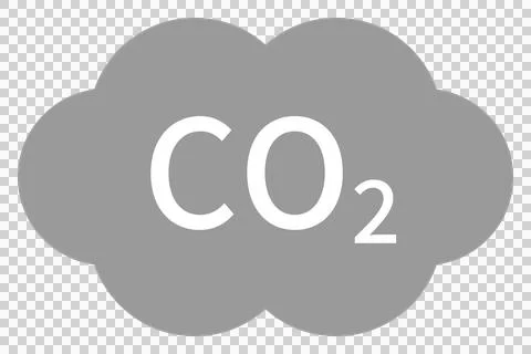 Simple icon of CO2 (carbon dioxide) emissions, cloud shape Stock Illustration