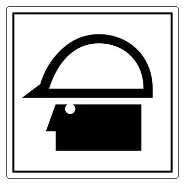 Simple Icon of Construction Worker in Helmet Stock Illustration